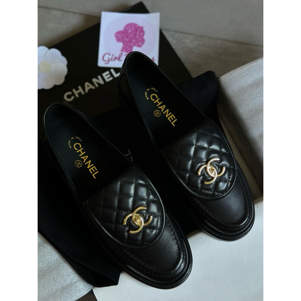CC Moccasins Loafers | Sepatu Loafers Wanita | SLIP ON SHOES | Sepatu Kulit Warna Hitan