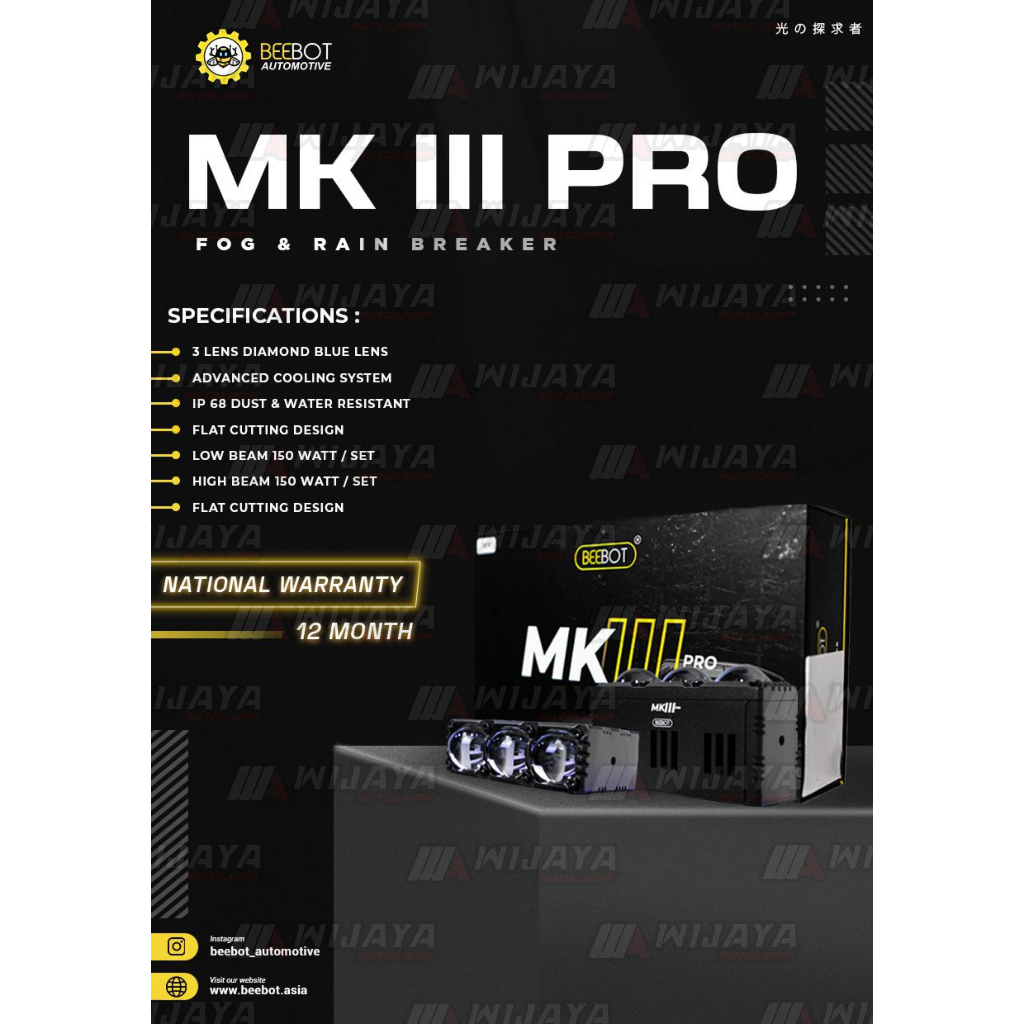 MINI PROJECTOR 3 MATA 150 WATT BEEBOT MK III PRO