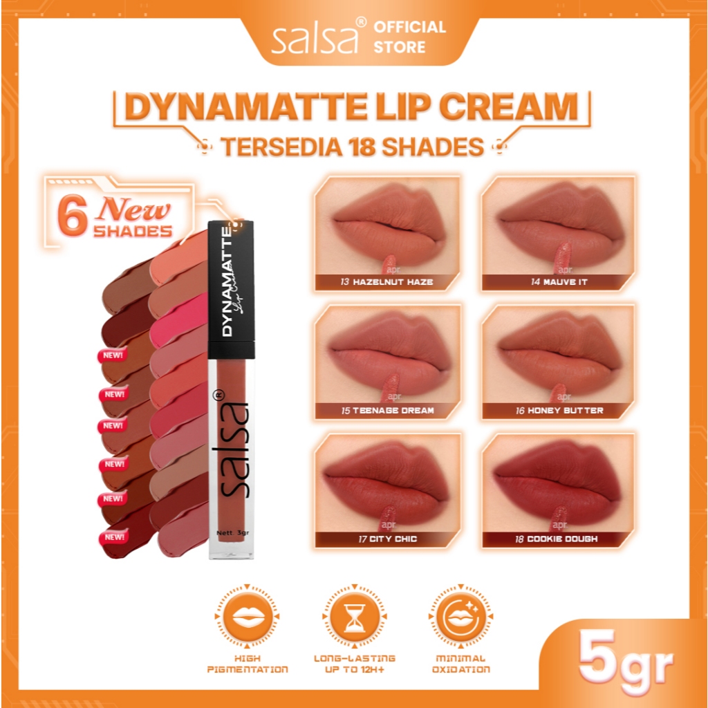 SALSA Dynamatte Lip Cream 5gr - Matte Lip Cream | Warna Intense dan Tahan Lama | Matte Finish | Ring