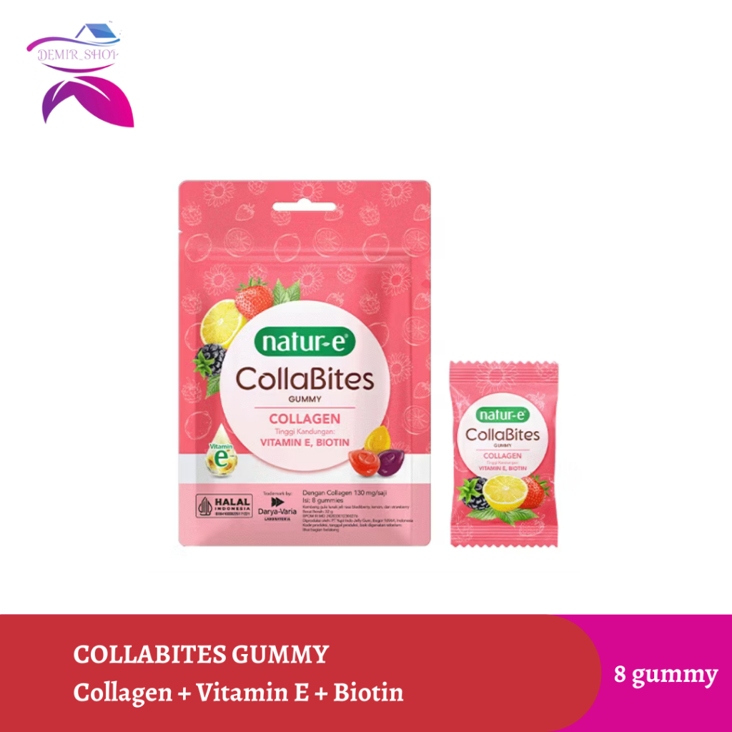 Natur-E CollaBites Pouch Gummy Collagen with Vitamin E & Biotin - 8 Gummy