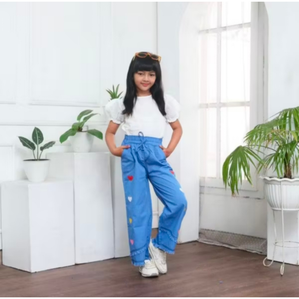 CELANA KULOT JEANS ANAK 4-16 TAHUN / KULOT JEANS ANAK REMAJA / JEANS KULOT TANGGUNG / KULOT ANAK TAN