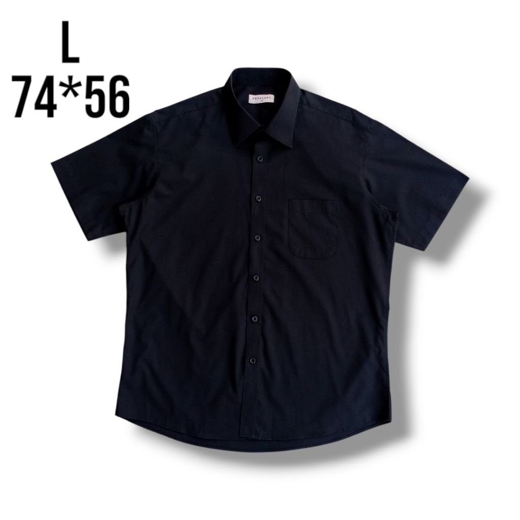 Kemeja Hitam lengan pendek Parkland Unisex