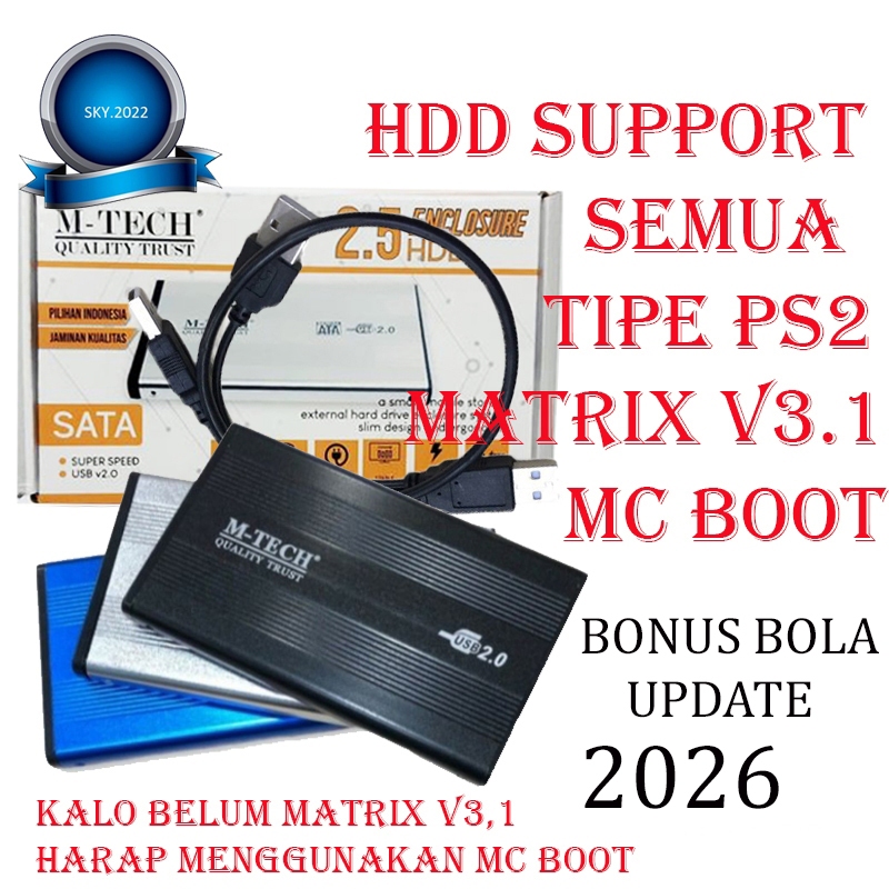 Hardisk eksternal ps2 / hdd ps2 500gb250gb160gb120gb support semua ps2