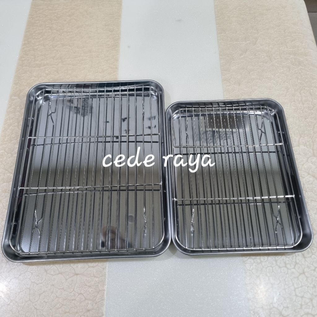talam / tray / nampan saringan tirisan minyak gorengan stainless tebal