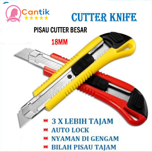 Pisau Cutter 18mm Stainless – Cutter Serbaguna Alat Potong Kertas Kardus
