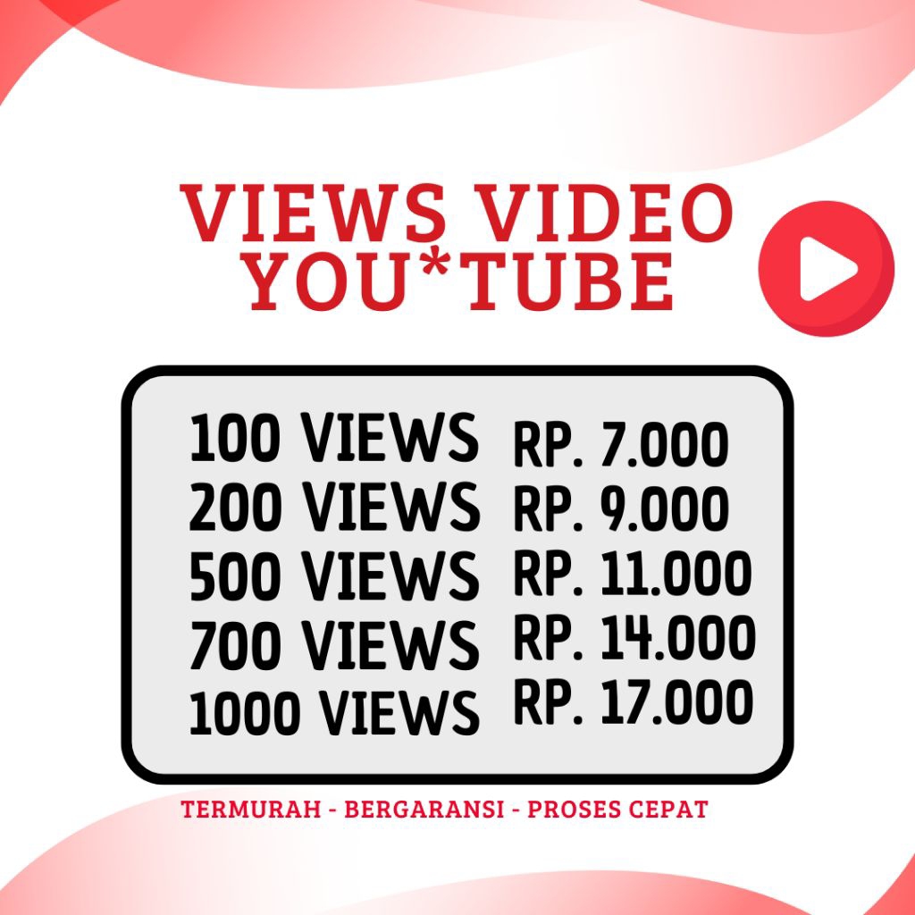VIEWS VIEWER VIDEO YOU*TUBE YT YTB TERMURAH BERGARANSI DAN PROSES CEPAT TAYANGAN VIDEO YOU"TUBEE