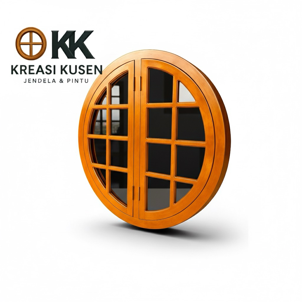 Jendela Bulat Aetestics • Kusen Jendela Bulat Bahan Kayu Jati