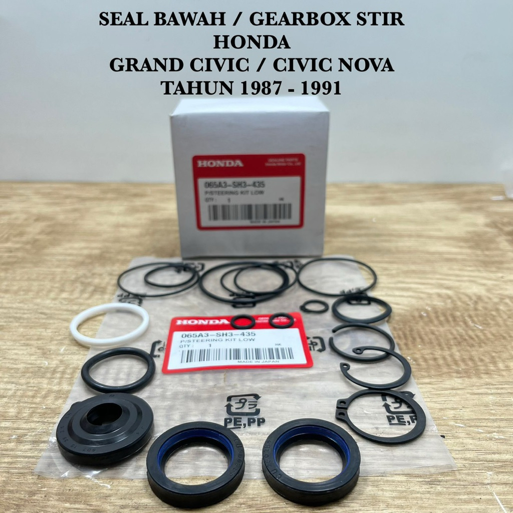 SEAL RACK POWER STEERING KIT BAWAH SH3 HONDA GRAND CIVIC / NOUVA NOVA TAHUN 1987 - 1991 SIL BAK RAK 