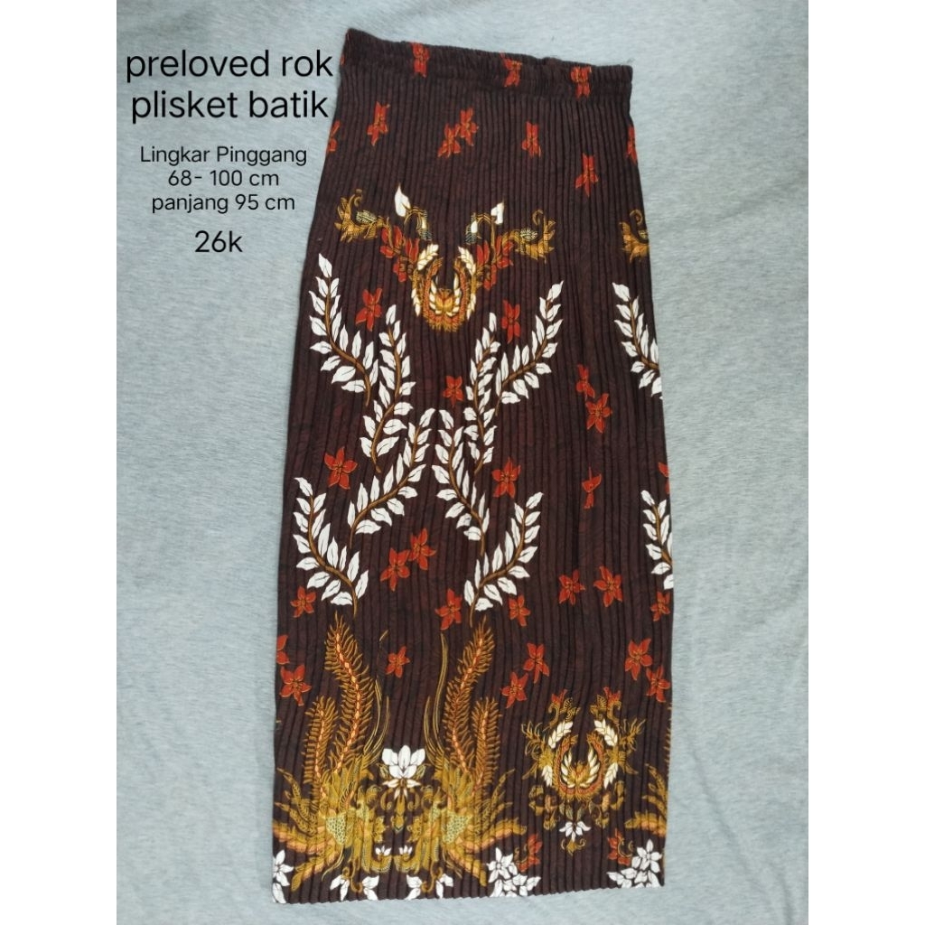preloved rok plisket batik