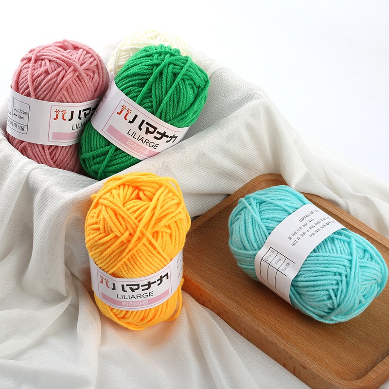 (BACA DESKRIPSI) GROSIR BENANG RAJUT MILK COTTON YARN KATUN SUSU LILIARGE 4PLY 25GR KUALITAS IMPOR