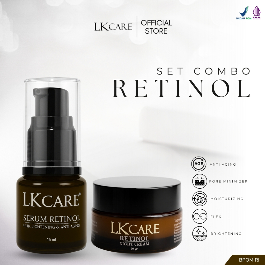 LKCare paket serum retinol dan night cream bpom anti aging