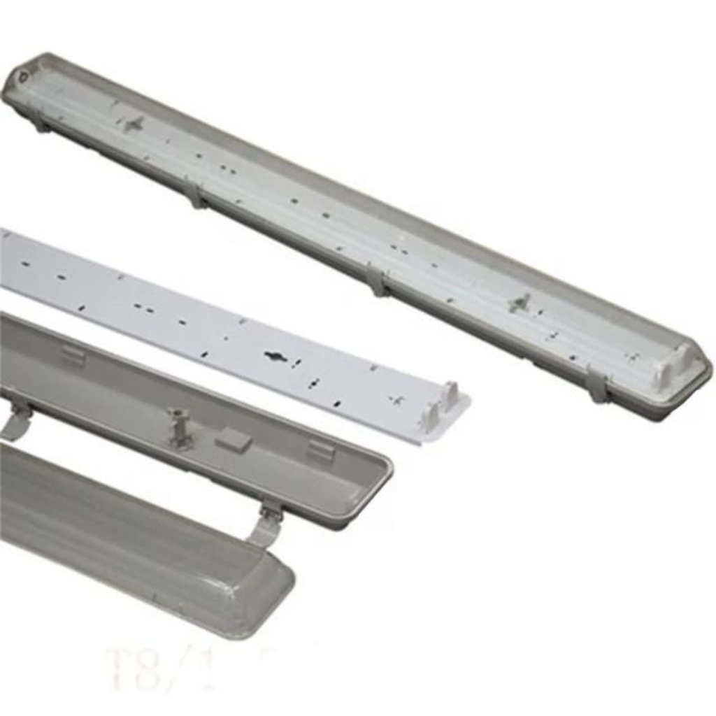 Kap Lampu TCW Tahan Debu & Lembap – Kosongan (Tanpa Lampu) Armatur Lampu TL/LED TCW - 1x18W / 2x18W 