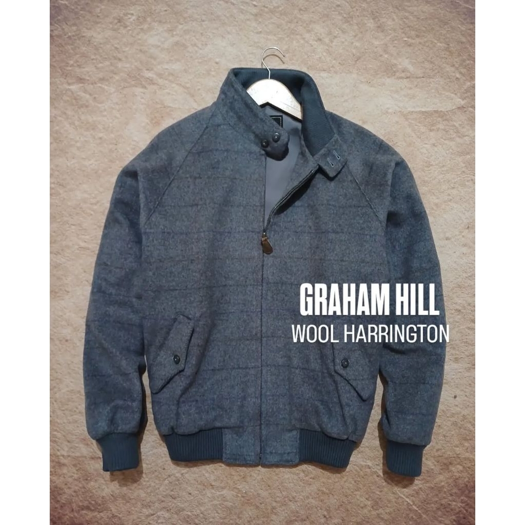 jaket harington GRAHAM HILL bahan woll tebal recomend bekas/second/preloved