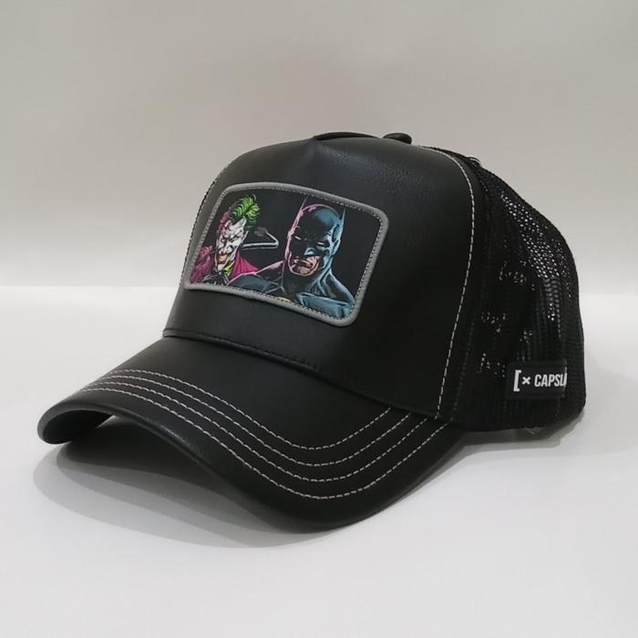 Topi Original Capslab DC Comics Trucker Cap - Rivalry Joker X Batman (Leather)