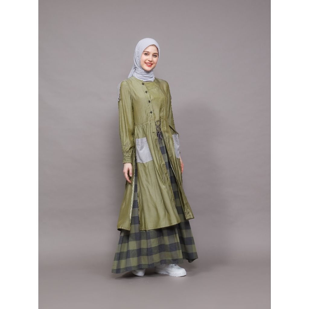 DHATU set rok tunik stelan oneset terbaru setelan katun