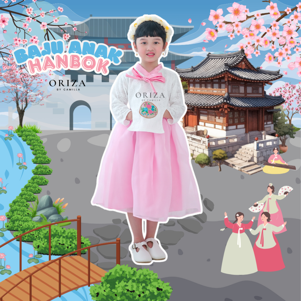 Hanbok Khas Korea/Hanbok Anak/Rok Organza Dress Hanfu