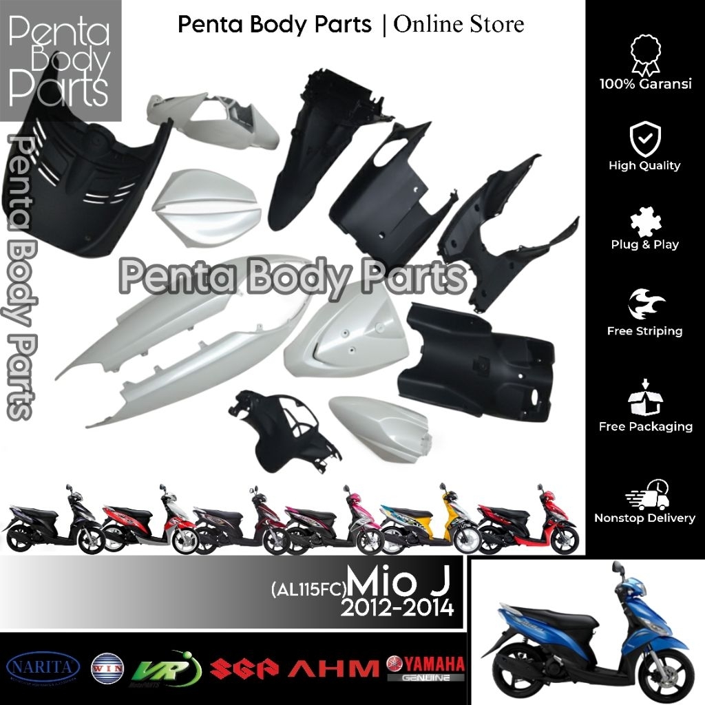 Full Cover Body Yamaha Mio J (AL115FC) - Ful Set Bodi Mio J 2012-2014