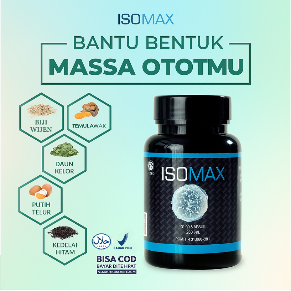 ORIGINAL ISOMAX Suplemen Penambah Pembentuk Massa Otot Pria Wanita Kapsul Gym 100% Ampuh Original