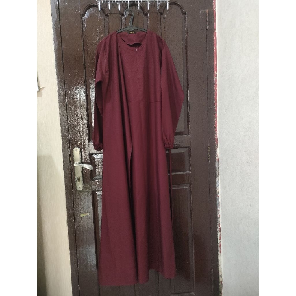 Prelove gamis warna merah hati ayam tinggi