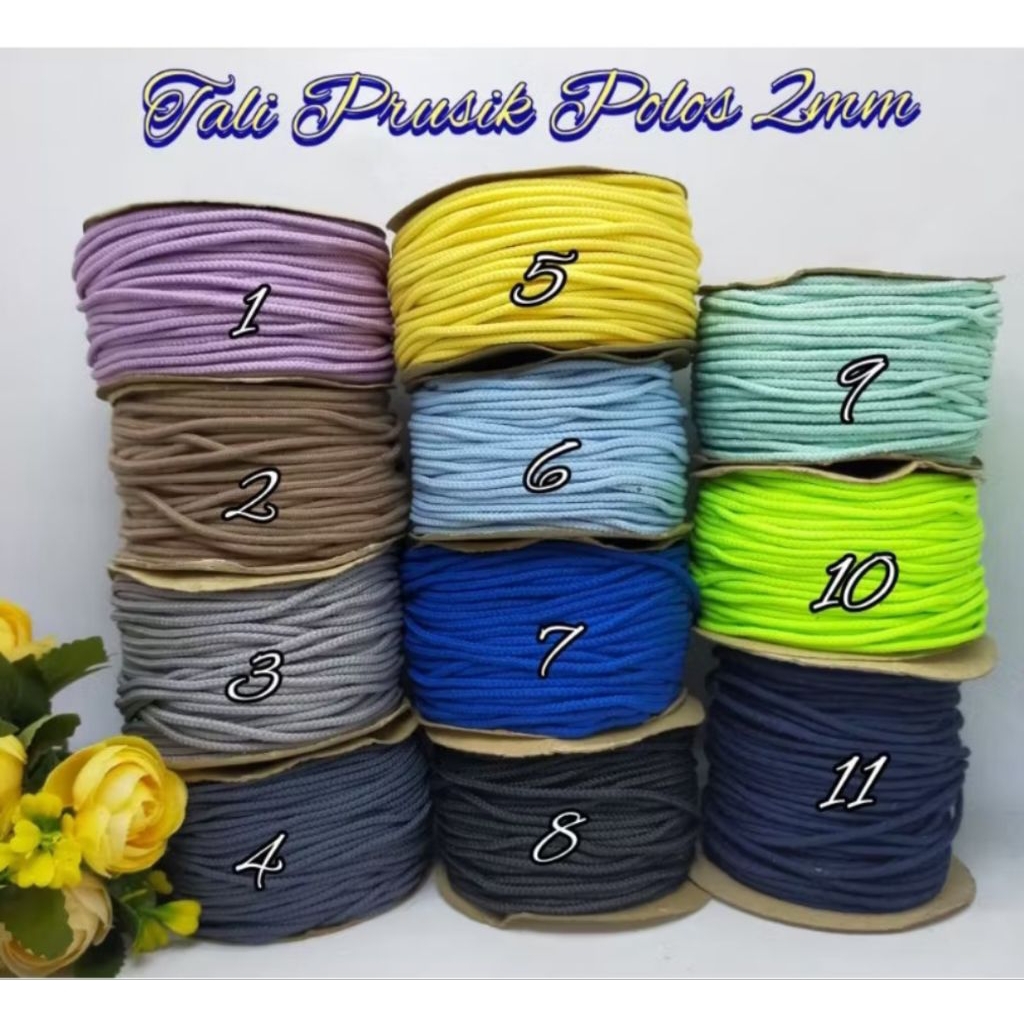 1 meter Tali Prusik 2 mm - Tali Gelang - Tali Prusik Polos