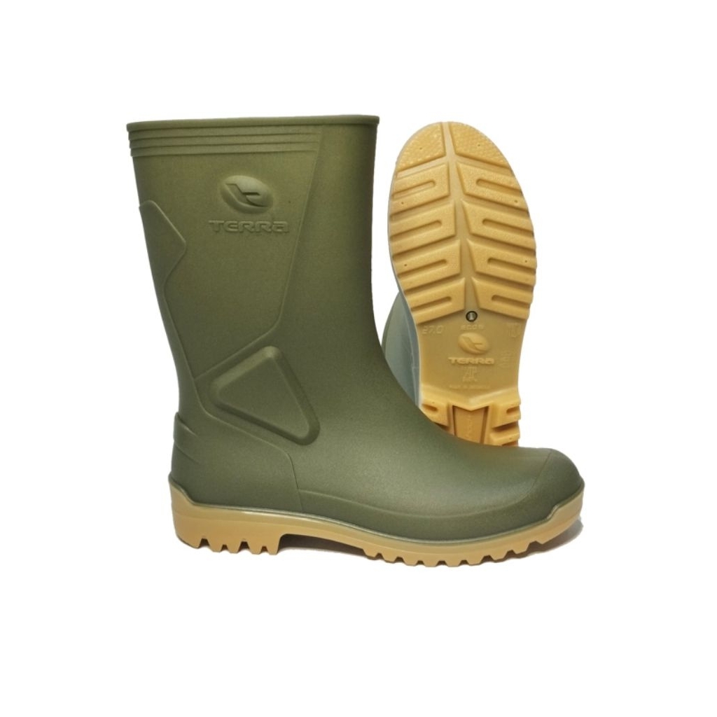 Sepatu Boots Pendek AP Boots AP TERRA ECO 5 HIJAU kebun Anti Slip Lentur Lokal Karet