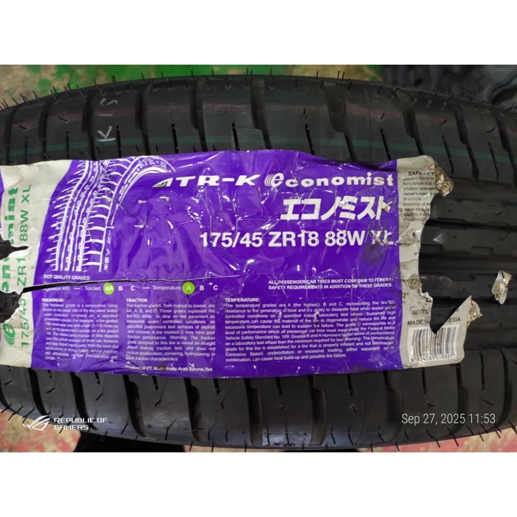 Ban Achilles ATR-K Economist 175/45 ZR18