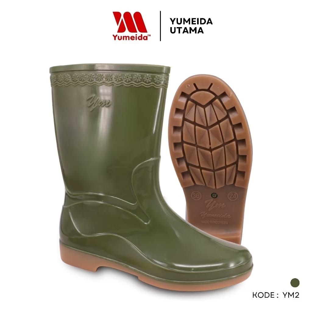 Sepatu Boot Pendek Yumeida 2 YM-2 Sepatu Boot Pria Wanita Karet Anti Slip Air Nyaman