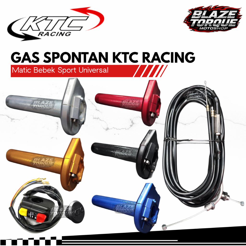 Gas Spontan 2 Kabel Polos + Saklar KTC Original Ninja R25 R15 Cbr Vixion Nmax Xmax Aerox Vario Beat 