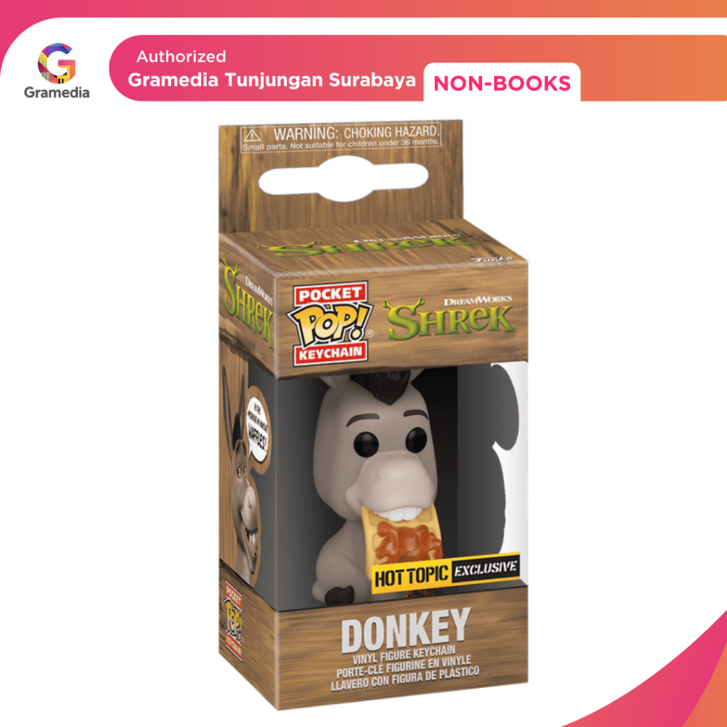 Gramedia Tunjungan : FUNKO POP Keychain Shrek Dreamworks 30th Donkey