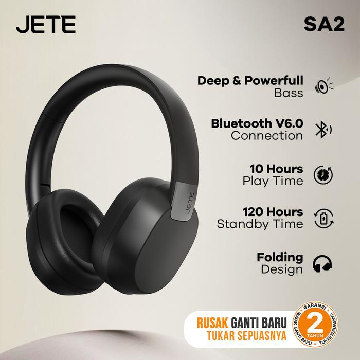 Headphone JETE SA2 Headset Bluetooth Super Bass Hi-Res Noise-Cancellation Earphone Gaming Wireless A