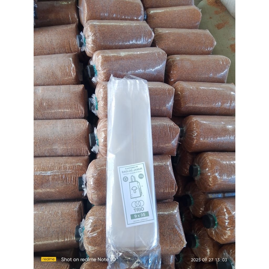 plastik lipat baglog jamur tiram / PP murni kwalitas baik ukuran 18x35-04
