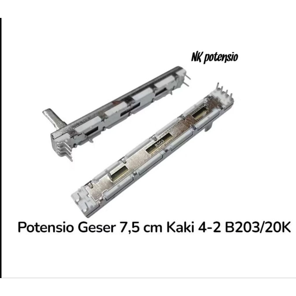 POTENSIO GESER 7,5CM KAKI 4-2 B20K SETEREO POTENSIO YAMAHA PUTIH