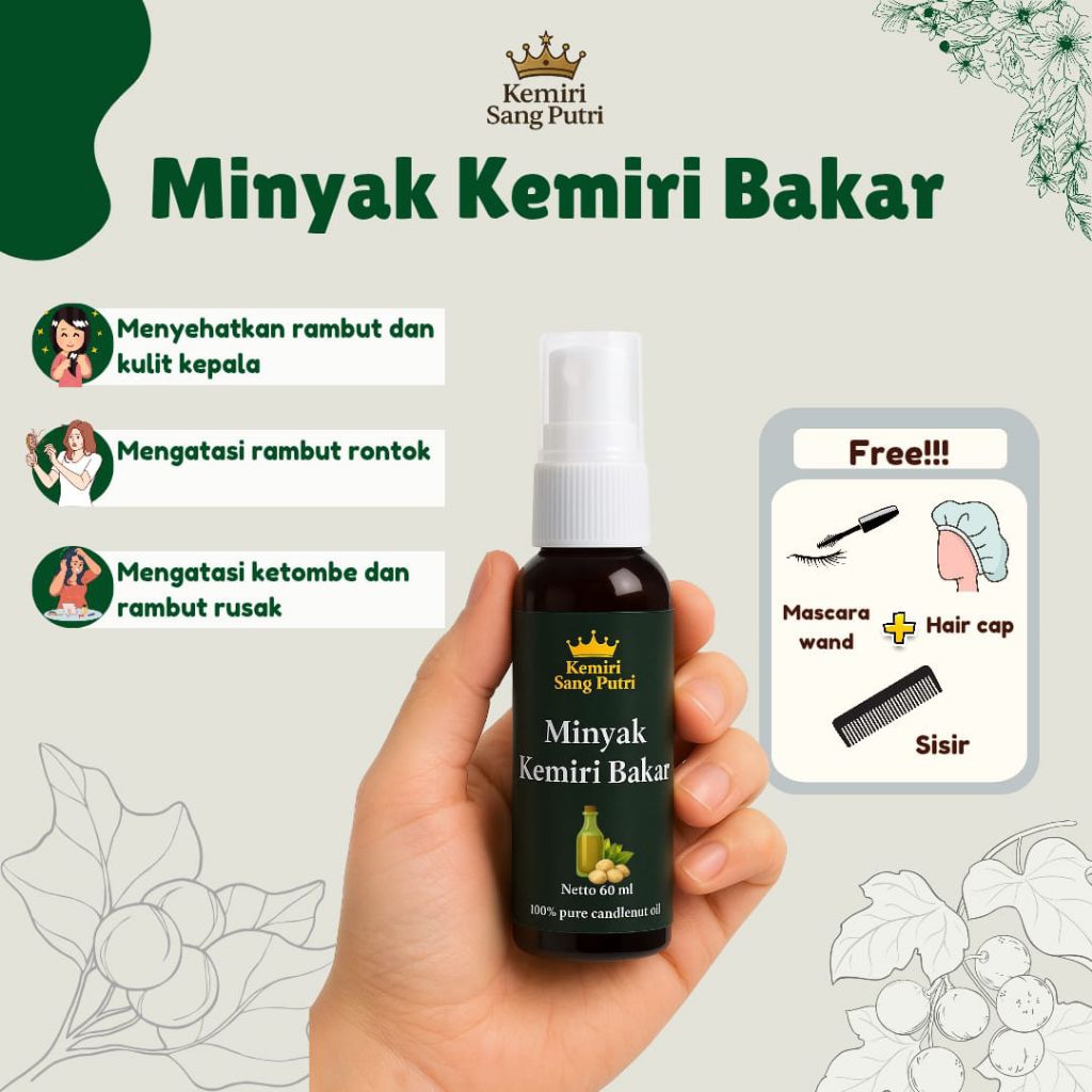 (MINYAK KEMIRI BAKAR) MINYAK KEMIRI BAKAR SEHAT UNTUK RAMBUT