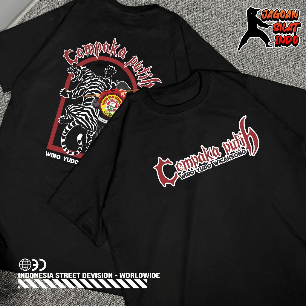 KAOS SILAT CEMPAKA PUTIH DESAIN MACAN TAHUN 1974 BAJU DISTRO SABLON COMBED TERBARU // CEMPAKA PUTIH 