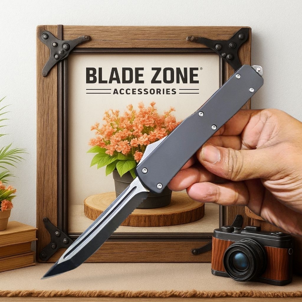 Pisau Survival Microtech M390 Titanium Ergonomis Solid Steel & Sarung Lengkap