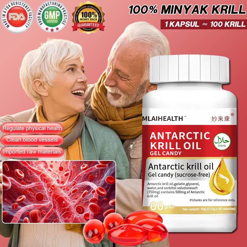 Krill Oil Antarctica Kapsul Minyak Ikan Sehat Alami Kapsul Suplemen Makanan Minyak Krill Kesehatan u