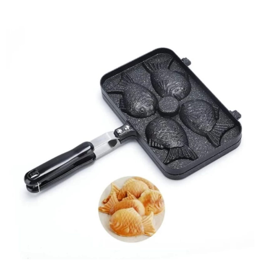Taiyaki Wafel Maker Pancake / Cetakan Kue 2 , 3 & 4 Ikan Japan / Teflon Anti Lengket Waffle Korean F