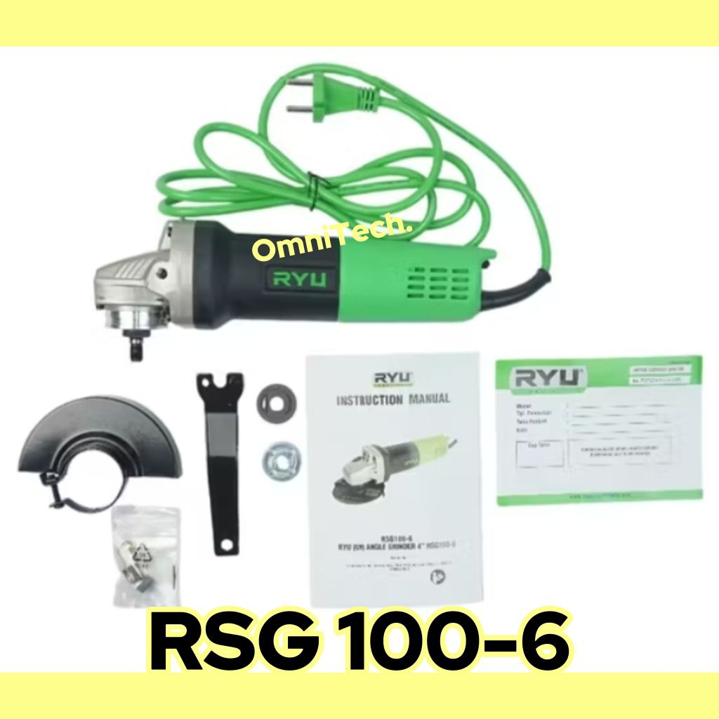 Mesin Gerinda Gurinda Tangan Listrik 4" RYU RSG 100-6 RSG 100-3 RSG100-3 Switch Belakang RSG100