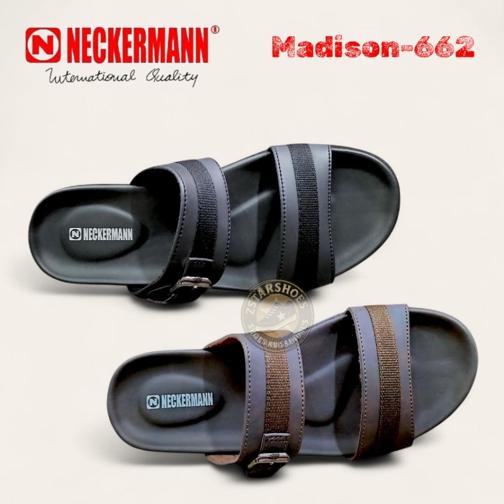 NECKERMANN MADISON 662 BLACK SANDAL CASUAL PRIA ORIGINAL BERKUALITAS TOP EDISI