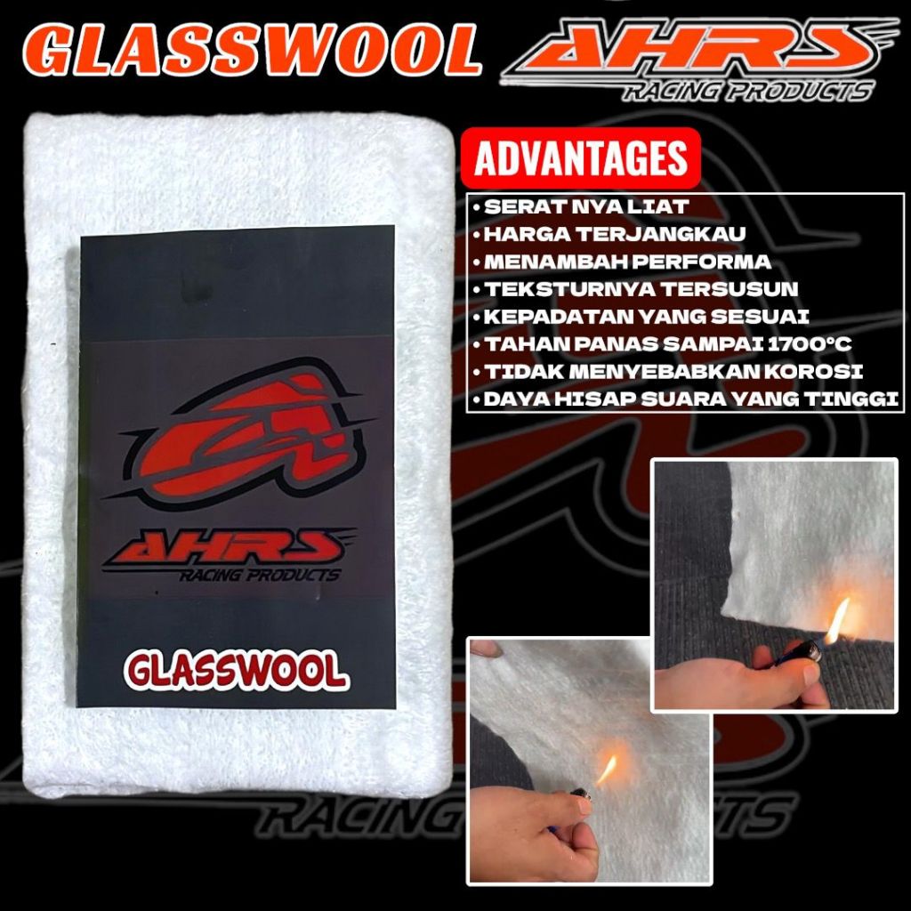 GASSWOOL GASBUL KNALPOT MOTOR ANTI BAKAR ANTI PANAS BAHAN FIBER LEMAS GASWOL PEREDAM KNALPOT RACING 