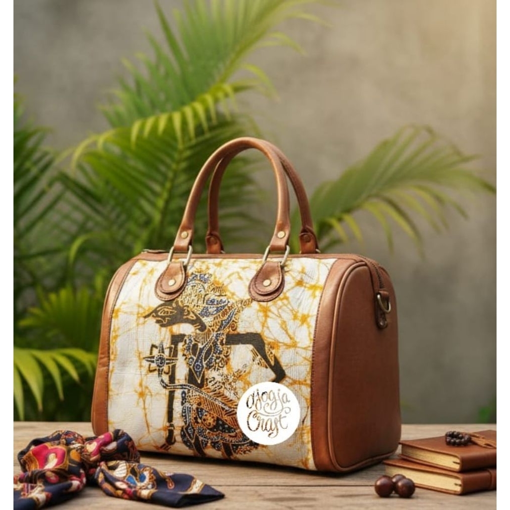 Djogja Craft Tas Kulit Speedy Kombinasi Batik Tulis