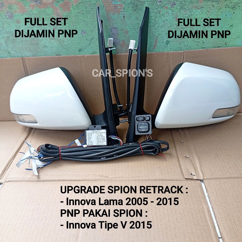 Upgrade Retrack Spion Innova Lama 2005-2015 Pakai Spion Innova V 2015 Lipat otomatis PNP
