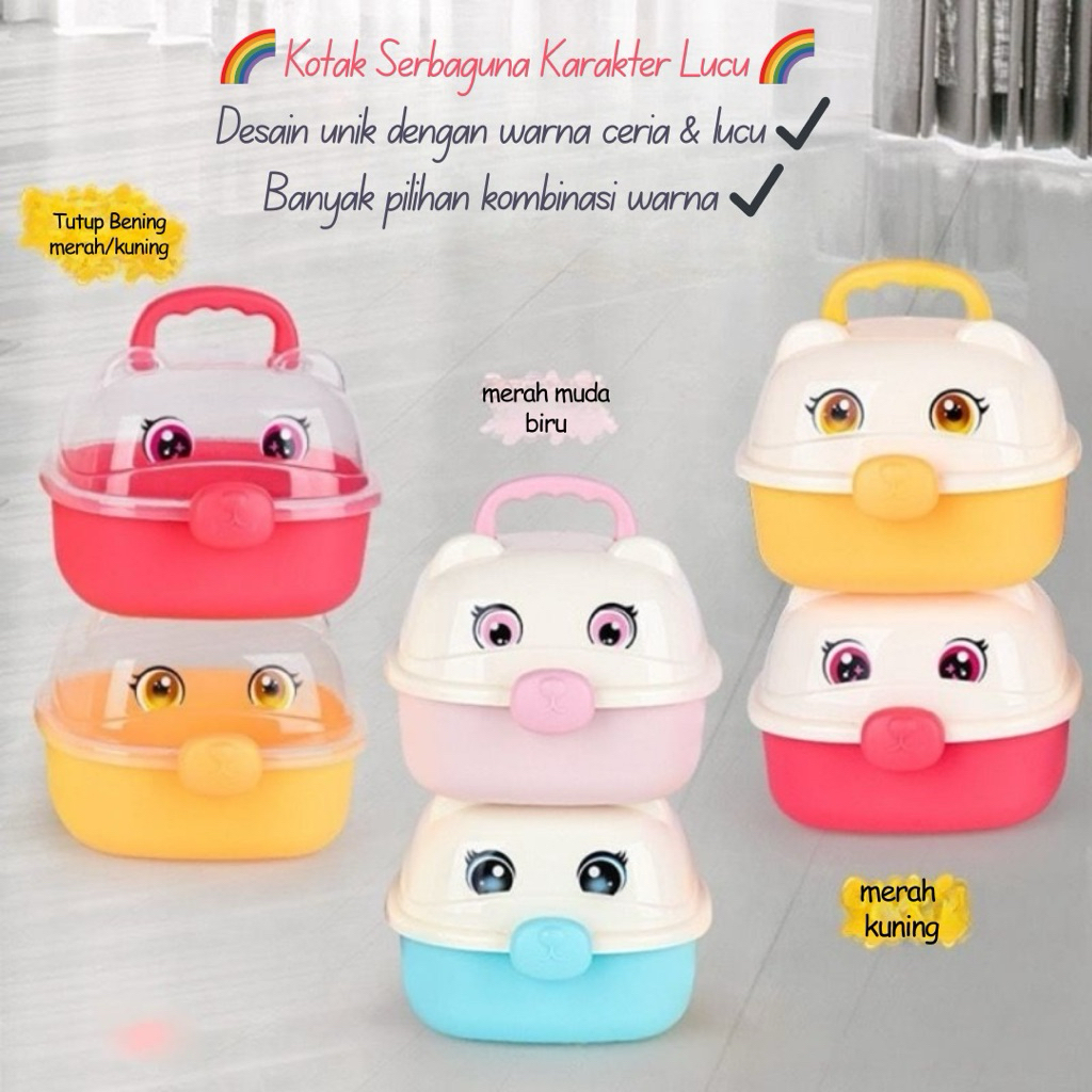 AJS Kotak penyimpanan serbaguna/kotak bear/kotak lucu / wadah penyimpanan/mini container/goodie bag/