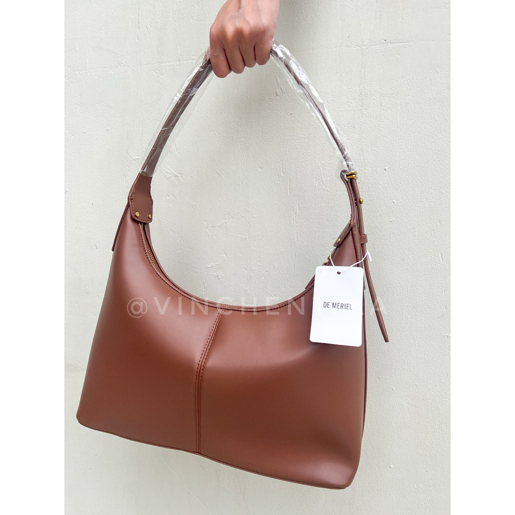 [NEW] Hobo Bag De Meriel Brown Tas Kulit Korea Hobo Bag