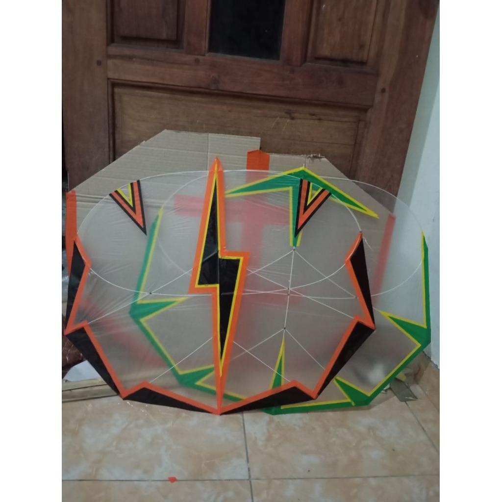 layang layang papiran full fiber, motif