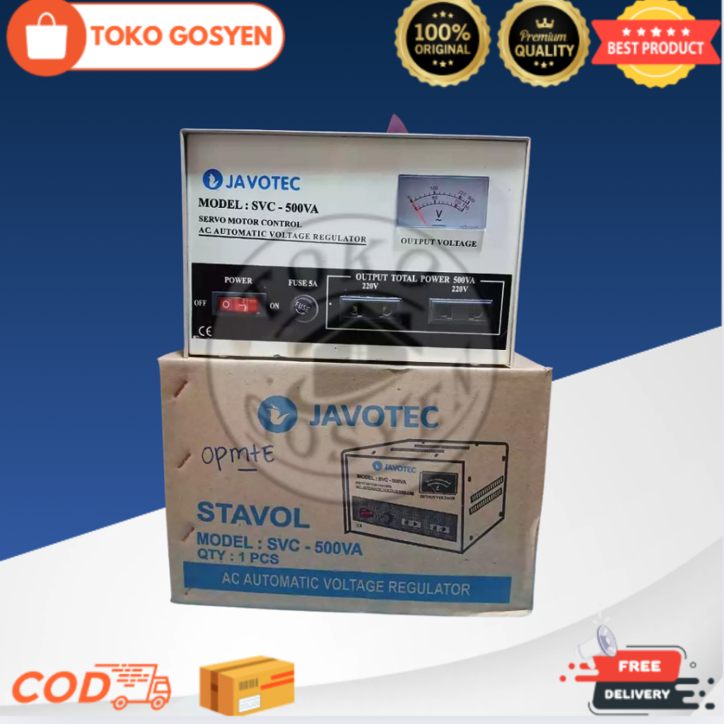 UPS / Stabilizer Komputer, TV,  Merek Javotec Tipe SVC 500 VA Kapasitas 500 Watt