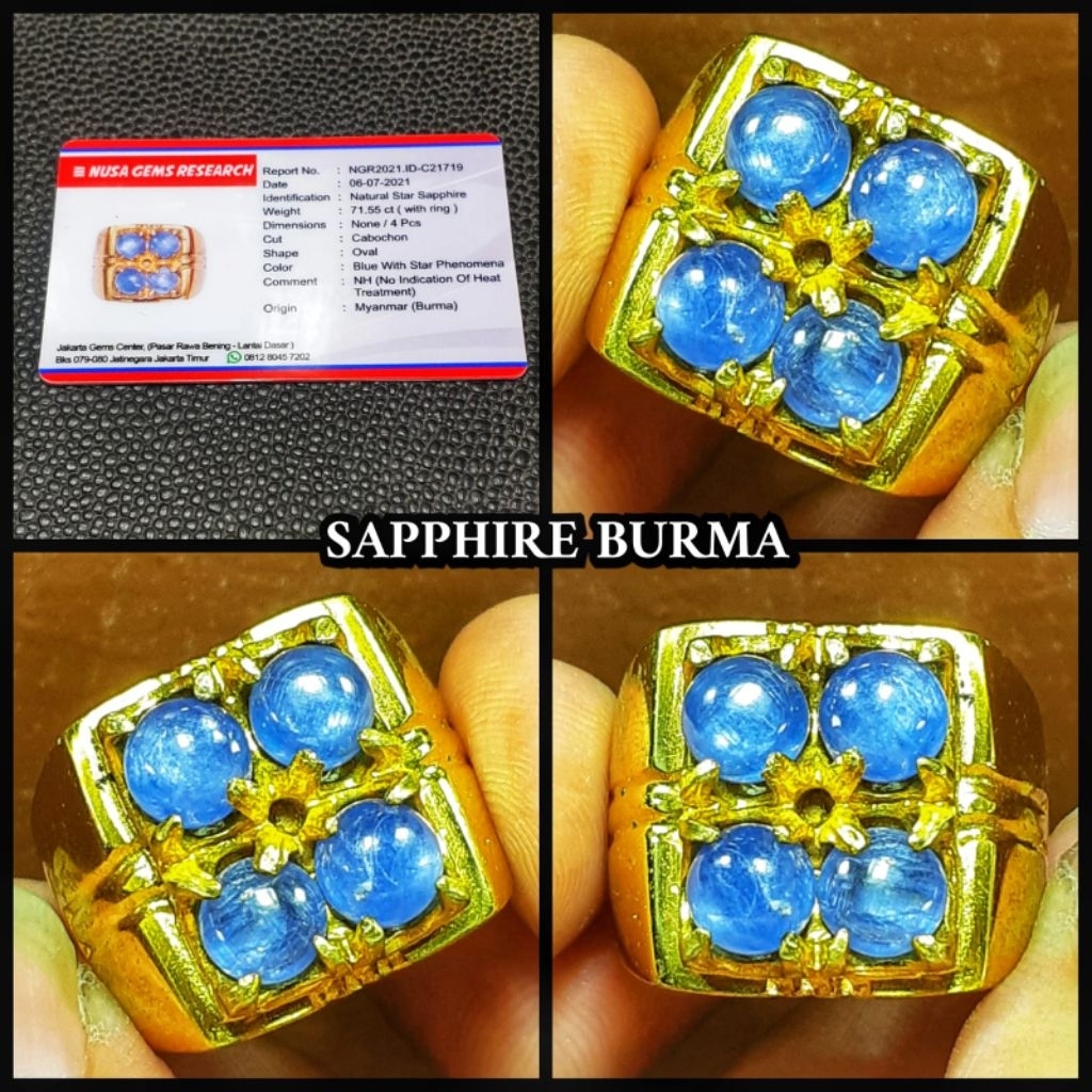 Blue sapphire super kristal HQ ( ORI BURMA )