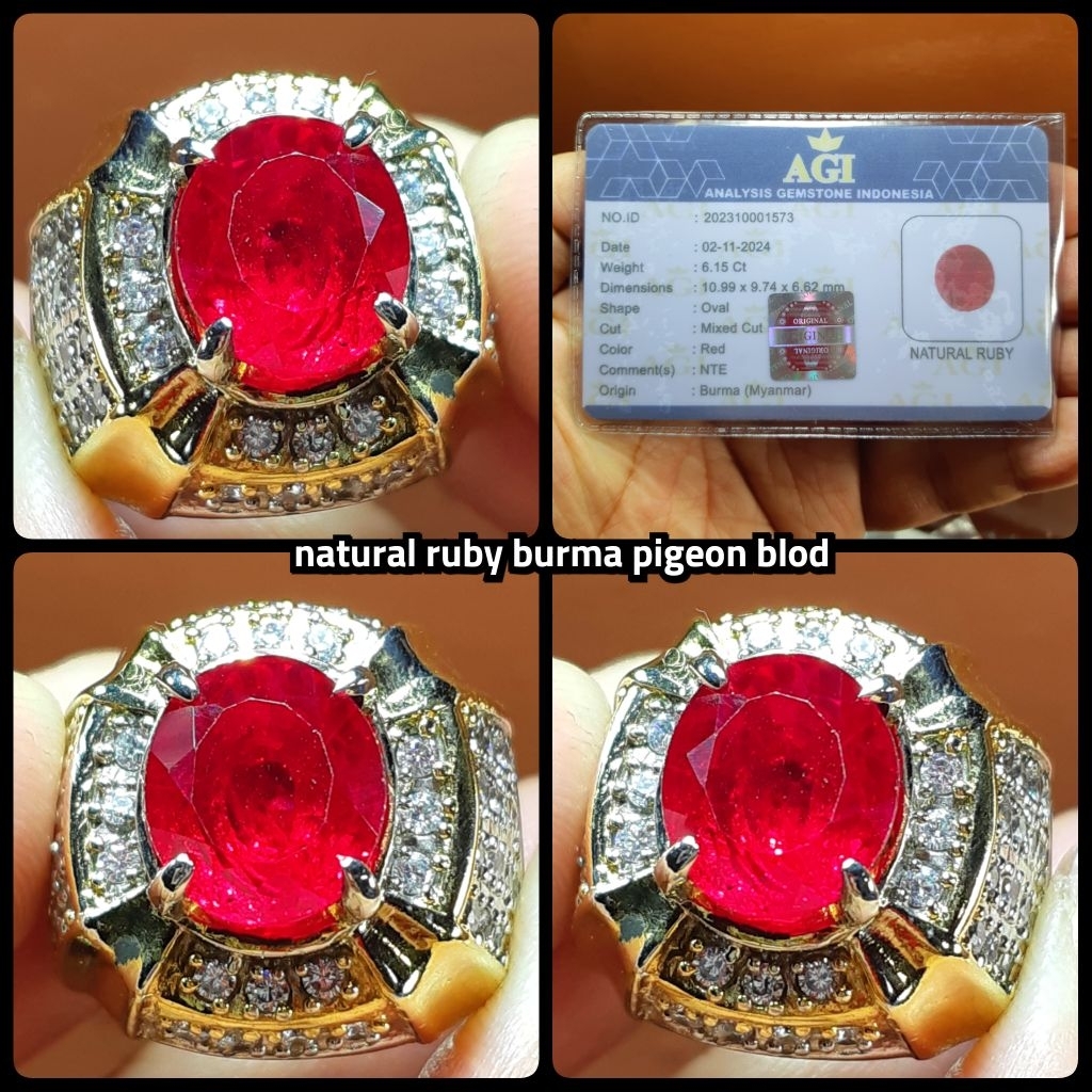 natural Ruby pigeon blood BURMA kelas kontes