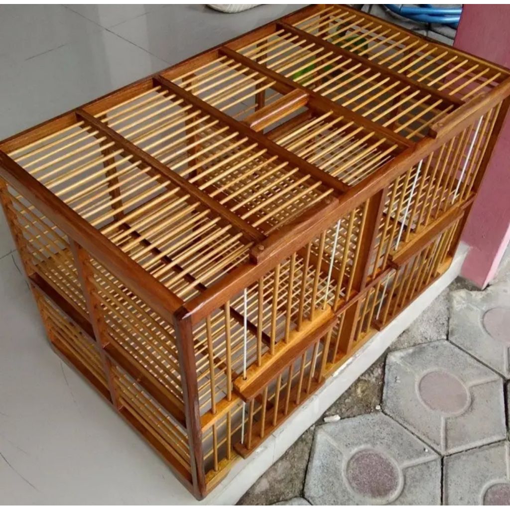 Dondang Merpati 4 Pintu Bahan Kayu Jati Ruji Bambu