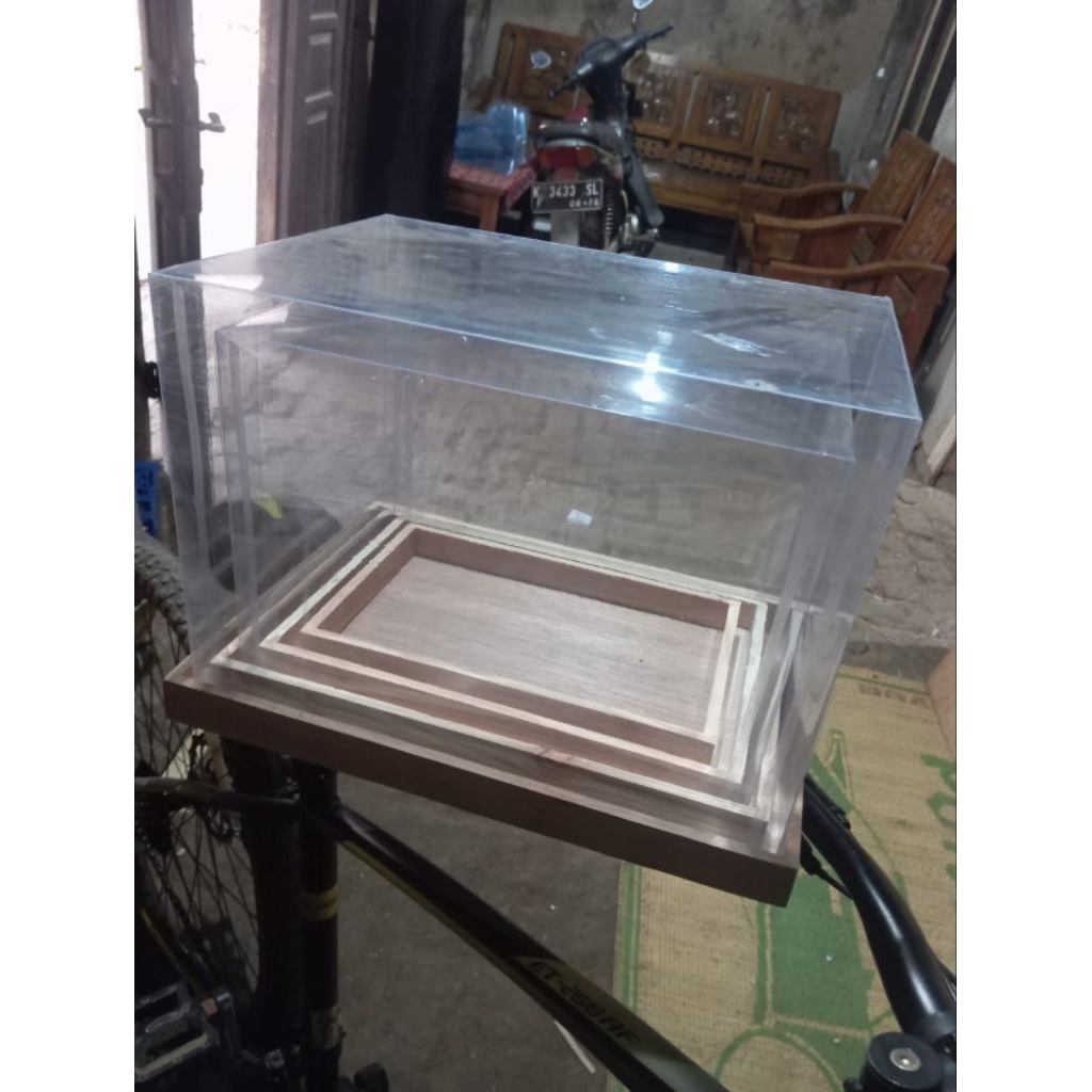 hantaran kayu style rustic isi 4 bok dengan tutup jumbo dan standar kotak Seserahan pengantin.kotak 